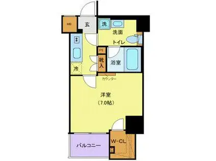 クレヴィスタ練馬桜台III(1K/11階)の間取り写真