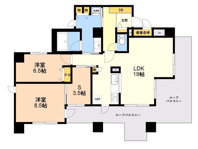 THE TEN GOOD 祖原Ⅱ(2SLDK/6階)の間取り写真