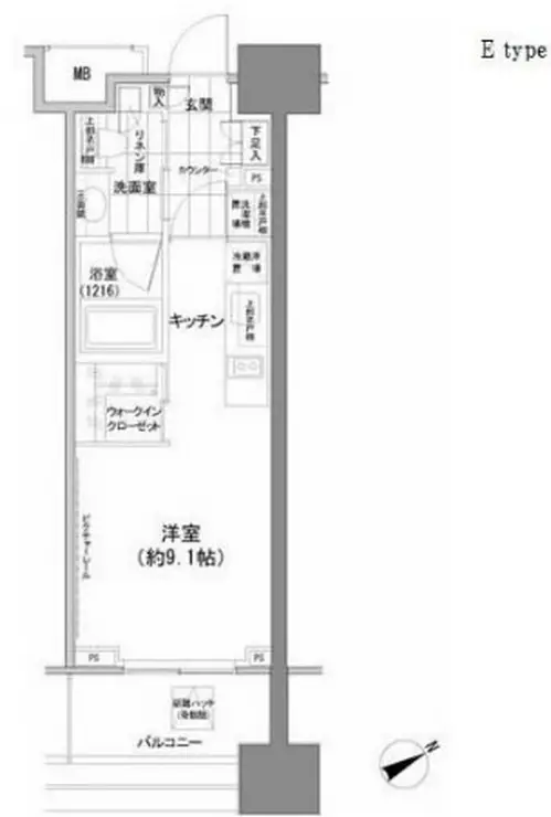 パークハビオ西新宿 8階階 間取り
