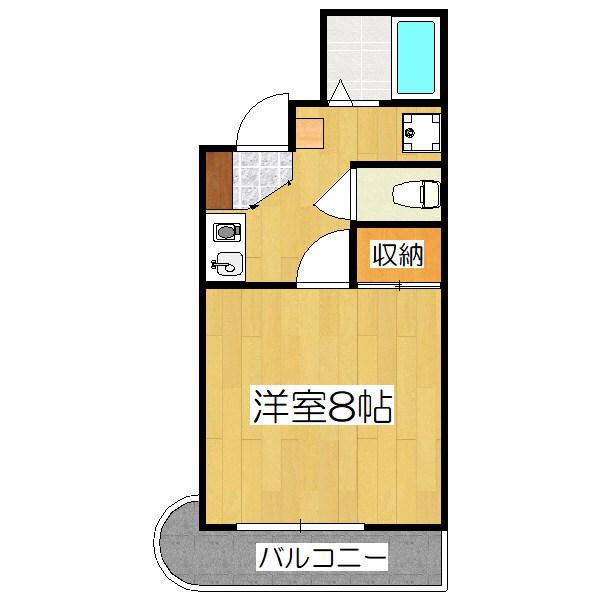 ビバ丸太町(1K/3階)の間取り写真