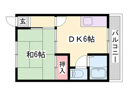 LANBO 101(1DK/1階)の間取り写真