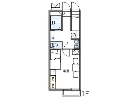 レオパレスルミエールII(1K/1階)の間取り写真