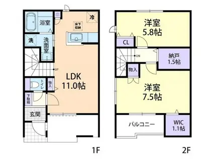 ROYAL B(2LDK/1階)の間取り写真