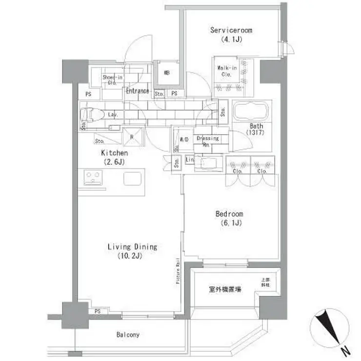 ザ・パークハビオ横浜山手 7階階 間取り