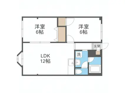 セトル美園(2LDK/4階)の間取り写真