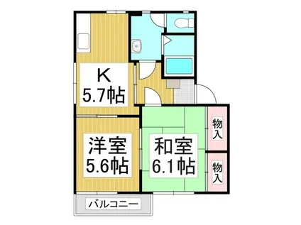 コート岡田屋 E(2K/2階)の間取り写真