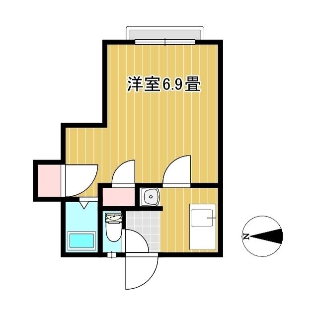 パールヴィラ上河原(1K/2階)の間取り写真