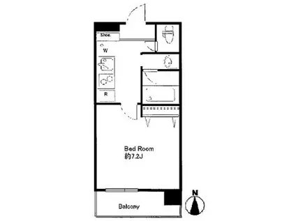 ドゥーエ西大島II(1K/8階)の間取り写真