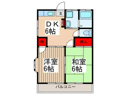 サンシティ八潮(2DK/2階)の間取り写真