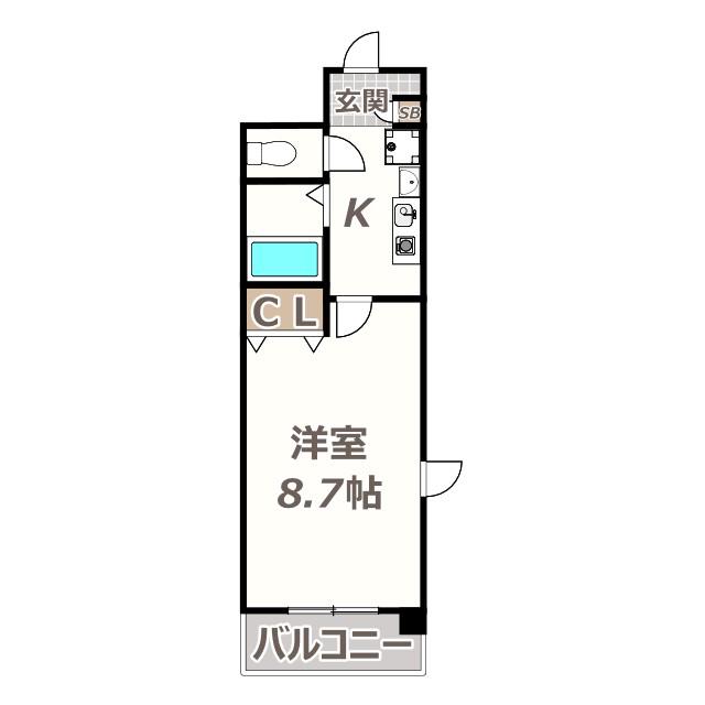 トラスト王子町(1K/2階)の間取り写真