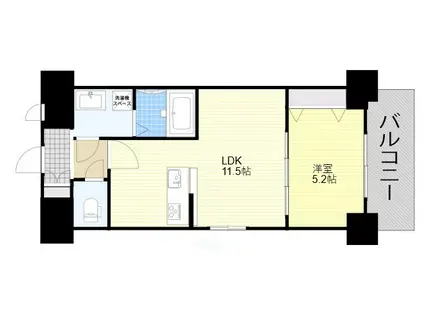 MISTRAL姫路駅前V忍町(1LDK/3階)の間取り写真