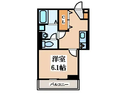 LA PAUSE イースト AVENUE(1K/1階)の間取り写真