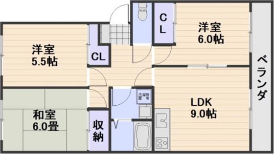 グレーシア福田(3LDK/2階)の間取り写真
