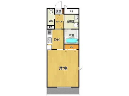 アムール宮崎(1K/1階)の間取り写真