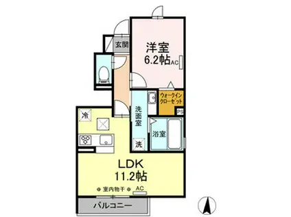 セジュールYUTAKA(1LDK/1階)の間取り写真
