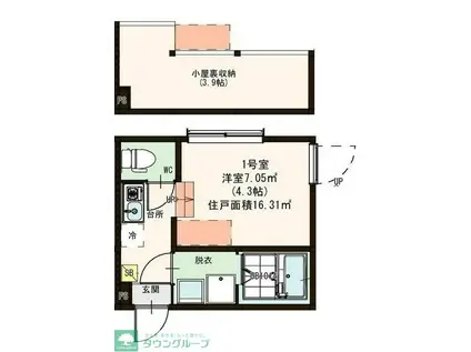 ハーモニーテラス伊興IV(ワンルーム/2階)の間取り写真