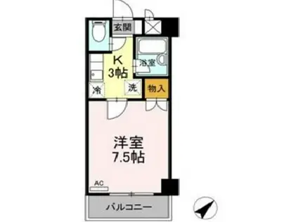 ネオシティー長町(1K/1階)の間取り写真