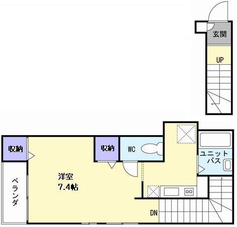 プライマル南馬込(1K/2階)の間取り写真