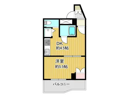 ムーブメントURD百合ヶ丘(1DK/2階)の間取り写真