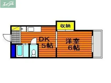 下伊福かわいマンション(1DK/3階)の間取り写真