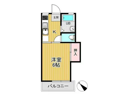 第二コーポ(1K/2階)の間取り写真