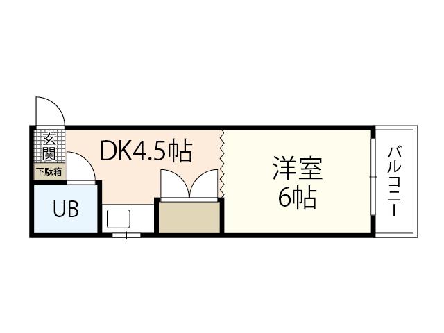 東雲コーポ(1DK/5階)の間取り写真