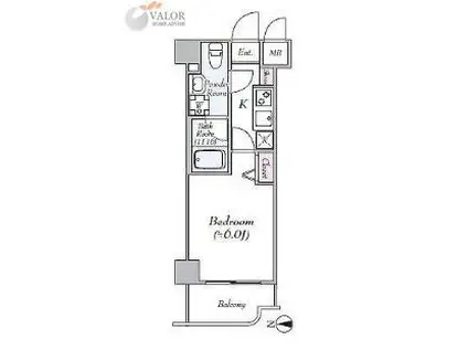 グリフィン横浜・東白楽弐番館(1K/6階)の間取り写真