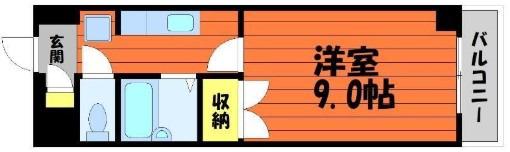 グリーンライフ倉敷(1K/4階)の間取り写真