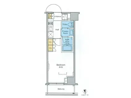 プラウドフラット浅草(1K/3階)の間取り写真