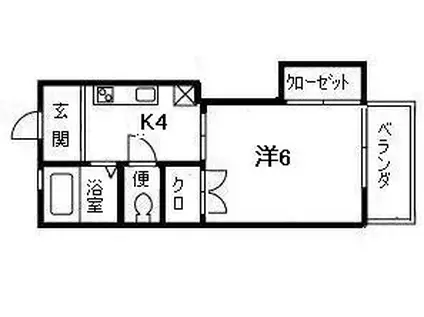 エスペランサ21(1K/1階)の間取り写真