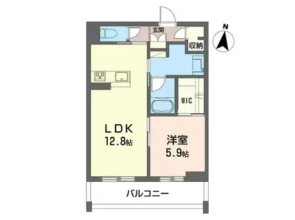 プレディーナ武蔵浦和(1LDK/2階)の間取り写真