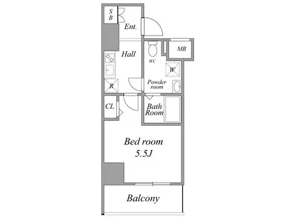 LOG SHINAGAWA SURFSIDE(1K/11階)の間取り写真