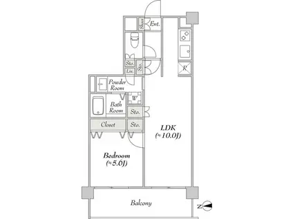 ミリアレジデンス大岡山 100(1LDK/4階)の間取り写真