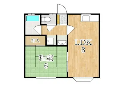 満田ハイツ(1LDK/1階)の間取り写真