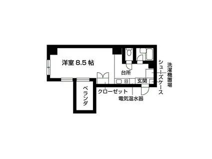 TIMESGARDEN(1K/2階)の間取り写真