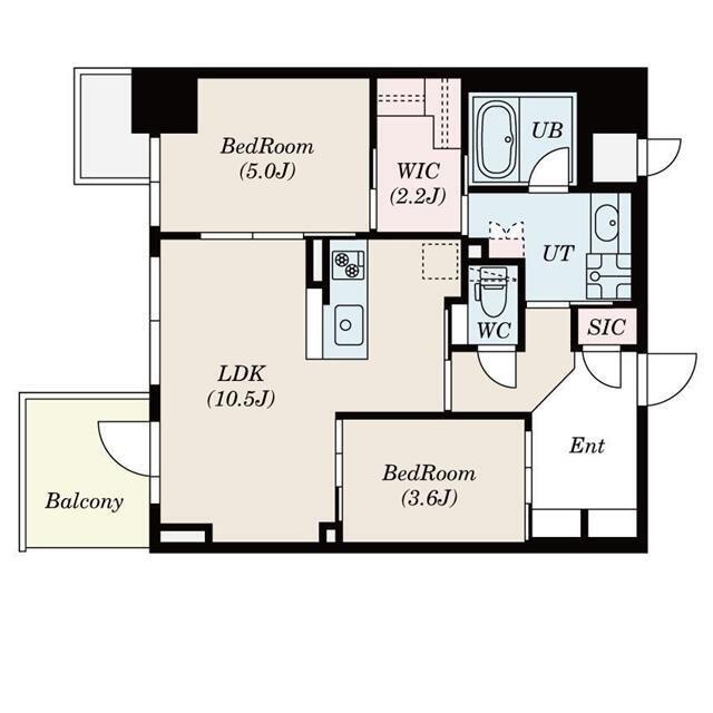 S-RESIDENCE福島DIVERSE(2LDK/2階)の間取り写真