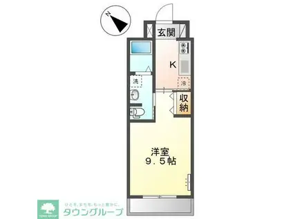 アレッサーノ(1K/3階)の間取り写真