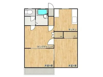 ライオンズパレスIII(2LDK/2階)の間取り写真