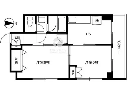 コーポラス81(2DK/6階)の間取り写真