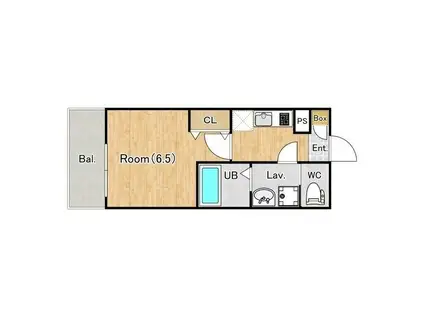 ジーメゾン新所沢モデラート(1K/1階)の間取り写真