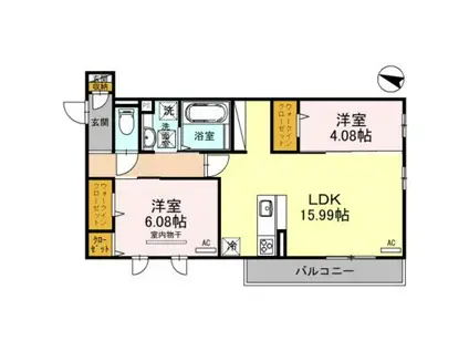 エヌ プレミール(2LDK/2階)の間取り写真