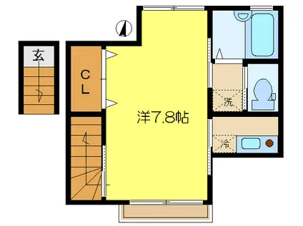スターレイク(1K/2階)の間取り写真