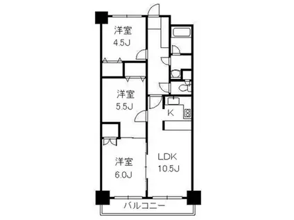 トレシア南大泉(3LDK/2階)の間取り写真