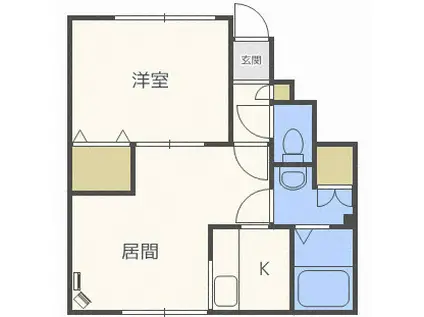 ラ・クラッセ太平B棟(1LDK/1階)の間取り写真