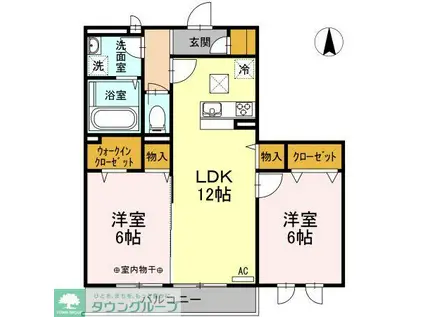 アムール(2LDK/2階)の間取り写真