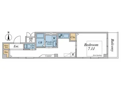 ROCCA SQUARE(1K/3階)の間取り写真