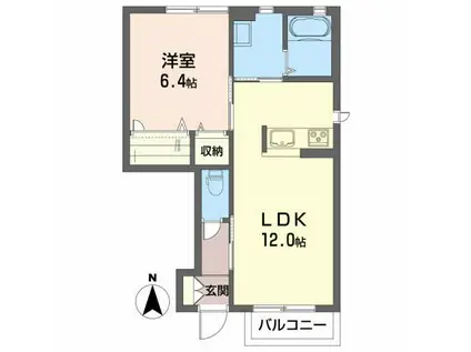 フレア中野VII(1LDK/1階)の間取り写真
