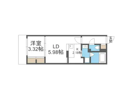 S-RESIDENCE医大南ALTIER(1LDK/1階)の間取り写真