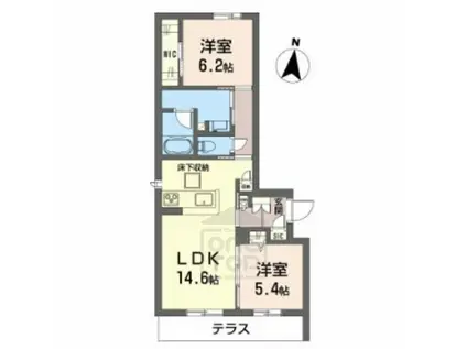 シャーメゾン バードヒルズ(2LDK/1階)の間取り写真