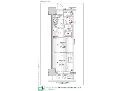 ガーラ・ステーション川崎平間(2K/2階)の間取り写真